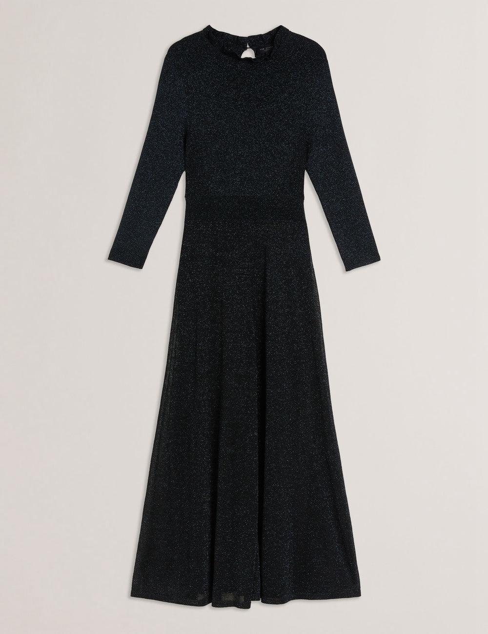 Black-Teal Ted Baker KANNIE - Metallic Knit Flowy Women Midi Dresses | Canada  RID-658490