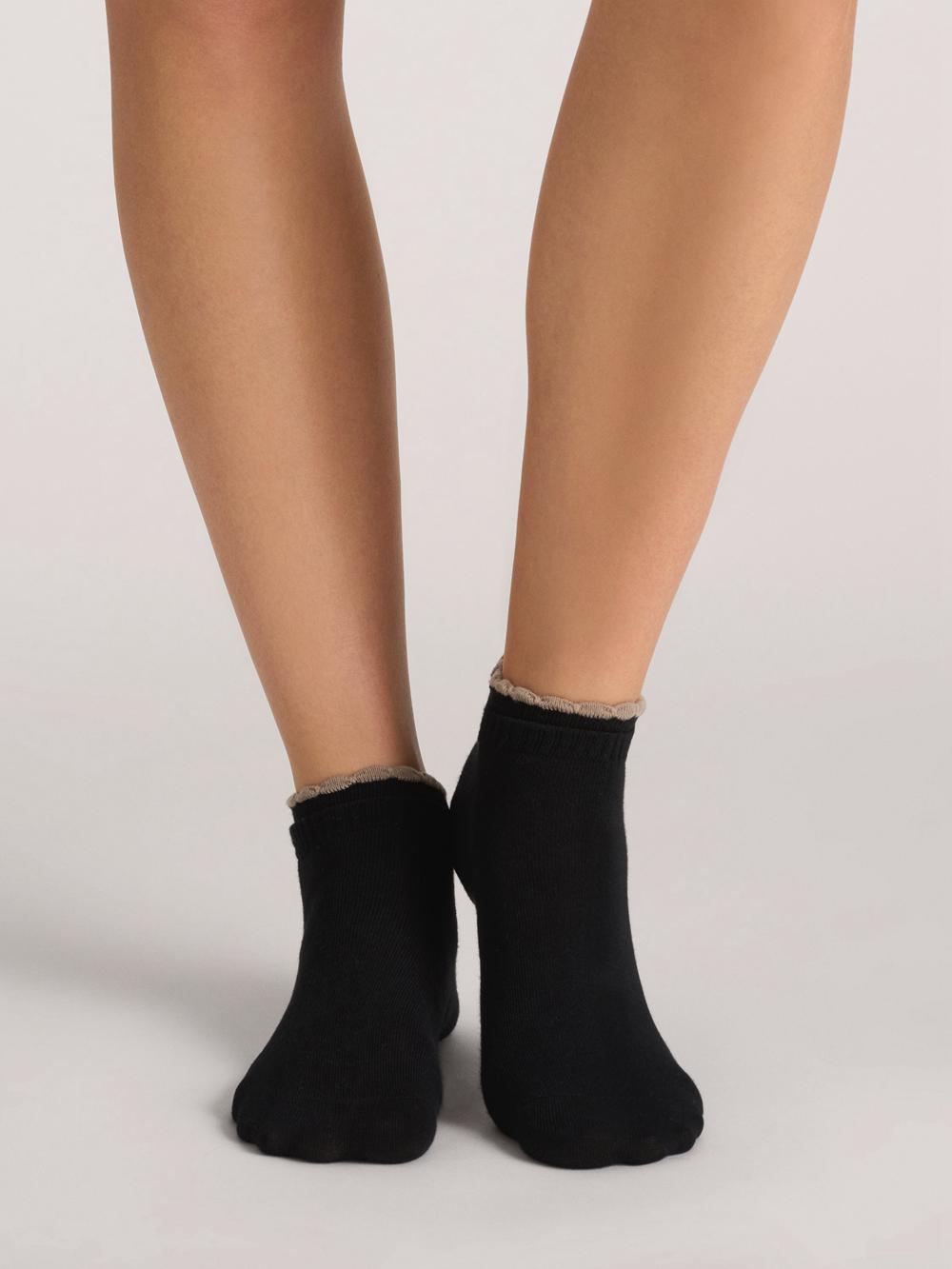 Black Ted Baker 3 Pack Scalloped Low Cut Ankle Women Socks | Canada  ACV-047538