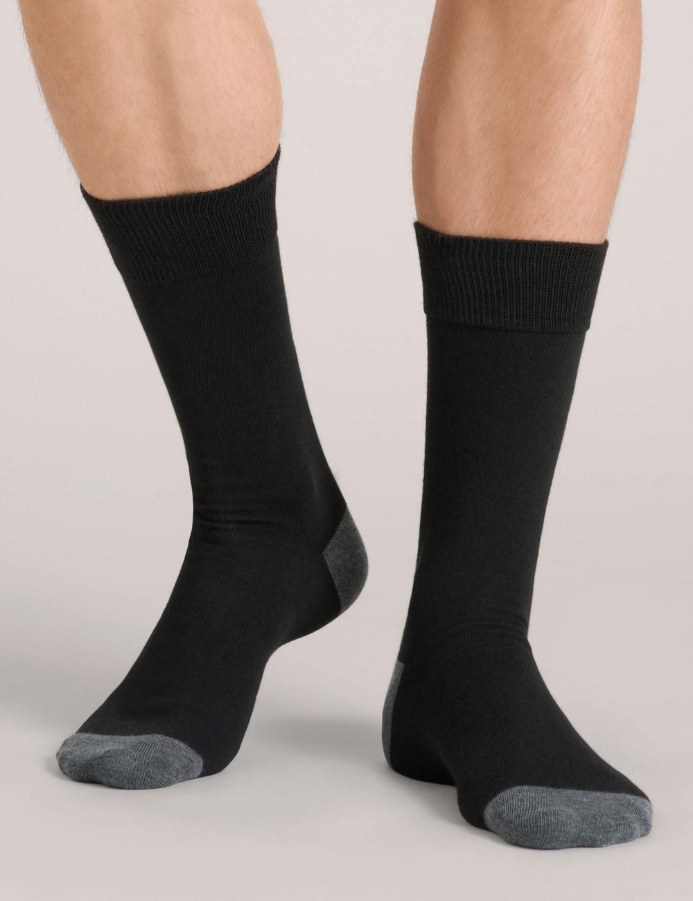 Black Ted Baker 6 Pack Contrast Heel Toe Crew Men Socks | Canada  ZVS-674308