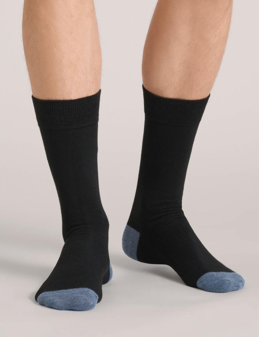 Black Ted Baker 6 Pack Contrast Heel Toe Crew Men Socks | Canada  ZVS-674308