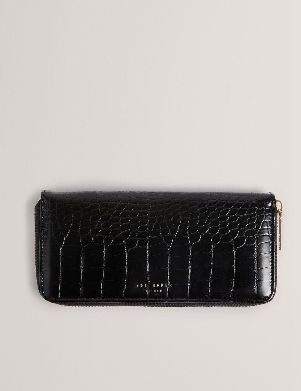 Black Ted Baker ABBYYI - Croc Effect Slim Travel Jewellery Case Women Wash Bags | Canada  BRN-730294