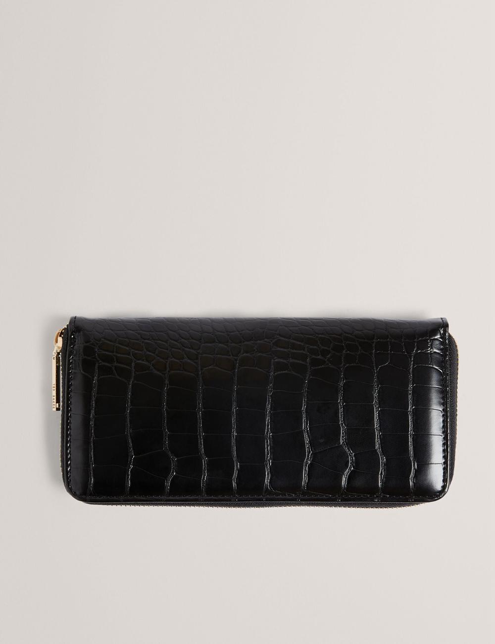 Black Ted Baker ABBYYI - Croc Effect Slim Travel Jewellery Case Women Wash Bags | Canada  BRN-730294