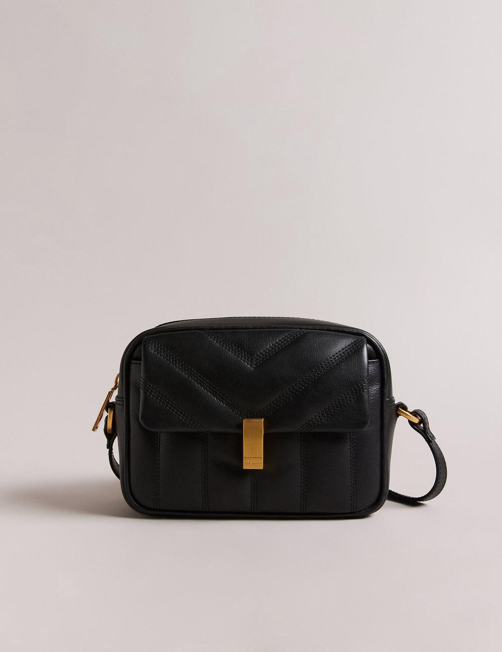 Black Ted Baker AYALILY - Quilted Leather Camera With Front Pocket Women Camera Bag | Canada  JSX-134597