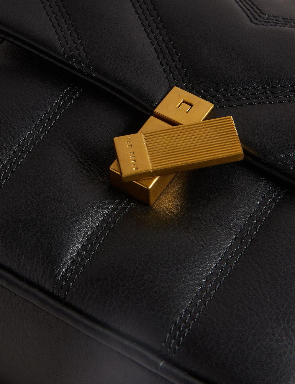 Black Ted Baker AYALILY - Quilted Leather Camera With Front Pocket Women Camera Bag | Canada  JSX-134597