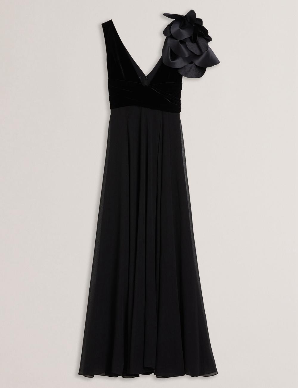 Black Ted Baker BEIRA - Corsage Plunge Neck Sleeveless Women Maxi Dresses | Canada  JPV-362457