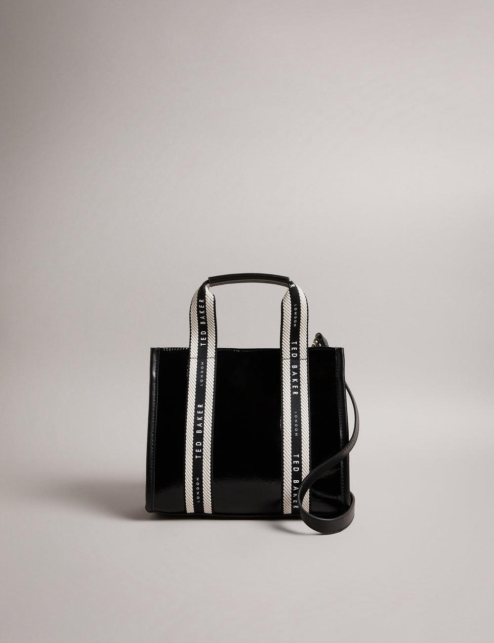 Black Ted Baker CELIANE - Branded Webbing Patent Small Women Tote Bags | Canada  BVU-815429