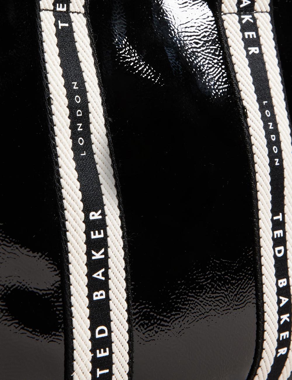 Black Ted Baker CELIANE - Branded Webbing Patent Small Women Tote Bags | Canada  BVU-815429