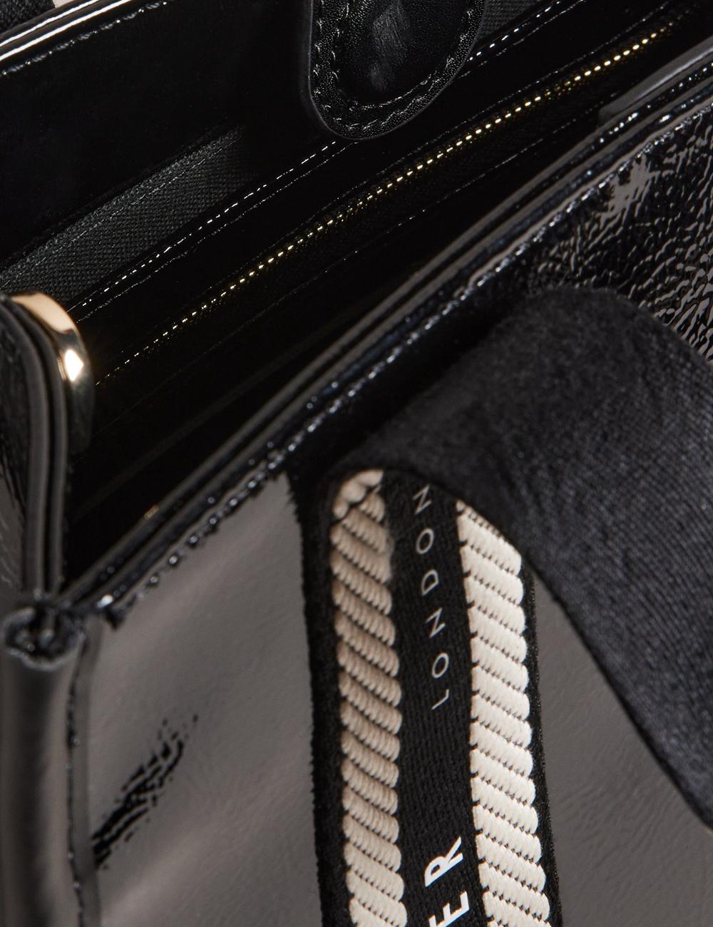 Black Ted Baker CELIANE - Branded Webbing Patent Small Women Tote Bags | Canada  BVU-815429