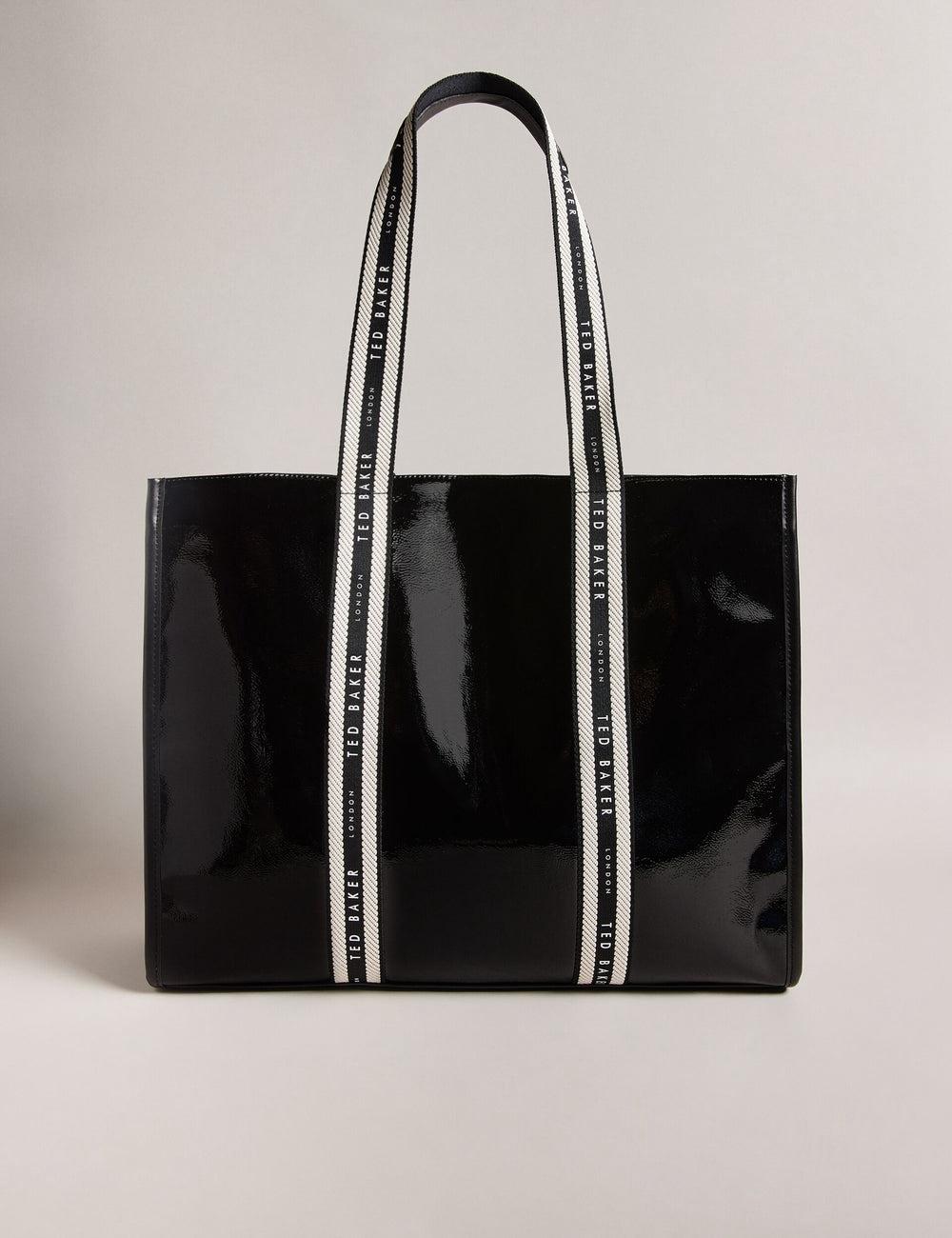 Black Ted Baker CELINIE - Branded Webbing Faux Leather Women Tote Bags | Canada  TFU-376421