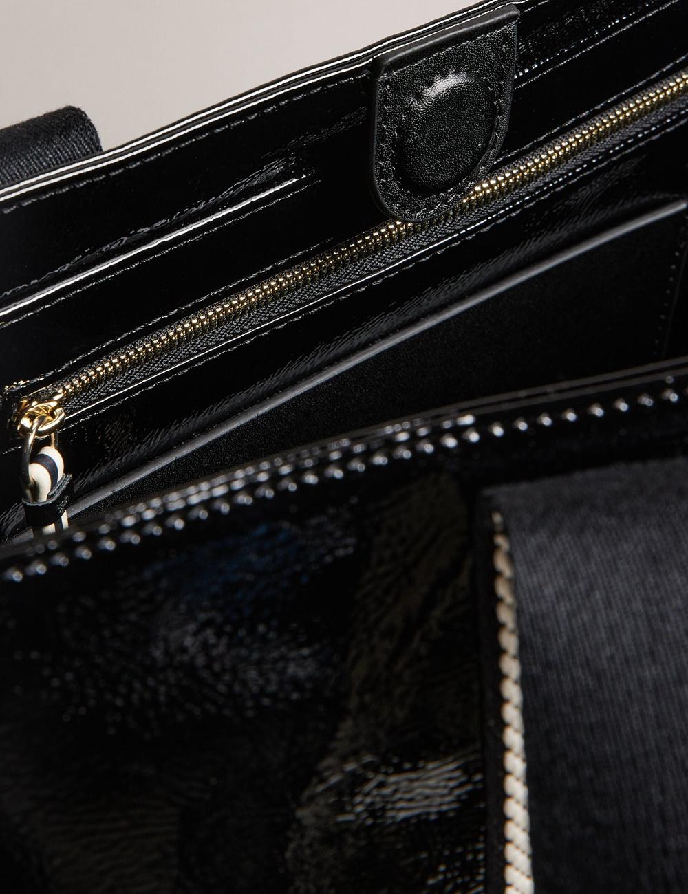 Black Ted Baker CELINIE - Branded Webbing Faux Leather Women Tote Bags | Canada  TFU-376421