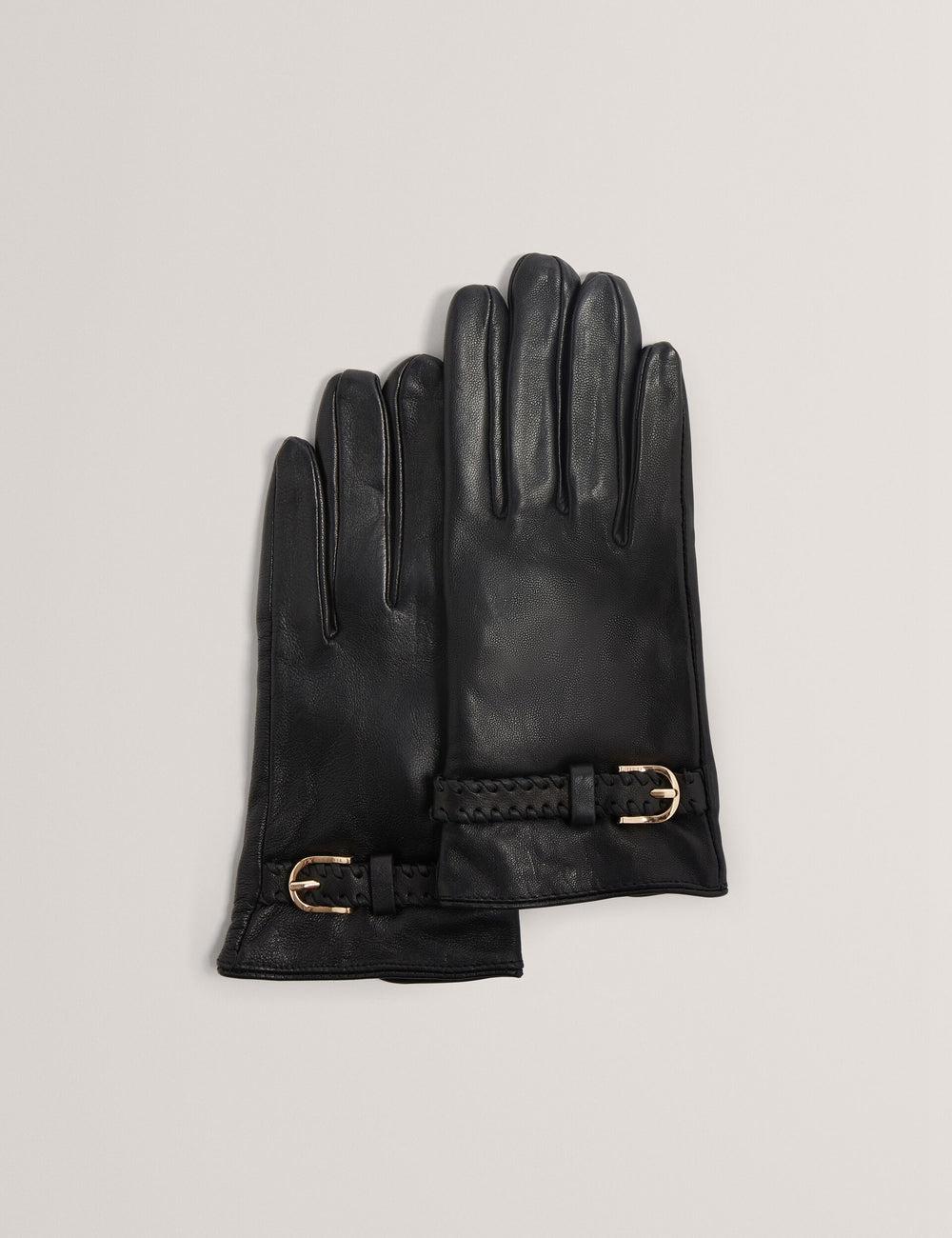 Black Ted Baker CLAIREL - Buckle Cuff Leather Women Gloves | Canada  BTQ-201493