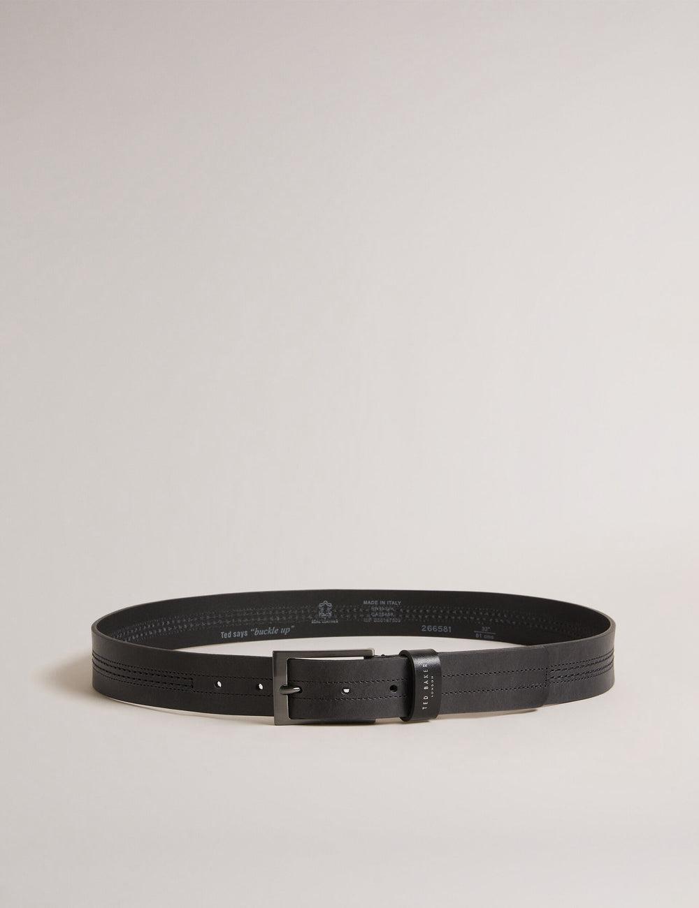 Black Ted Baker CRISIC - Stitch Detail Leather Men Belts | Canada  AIG-625491