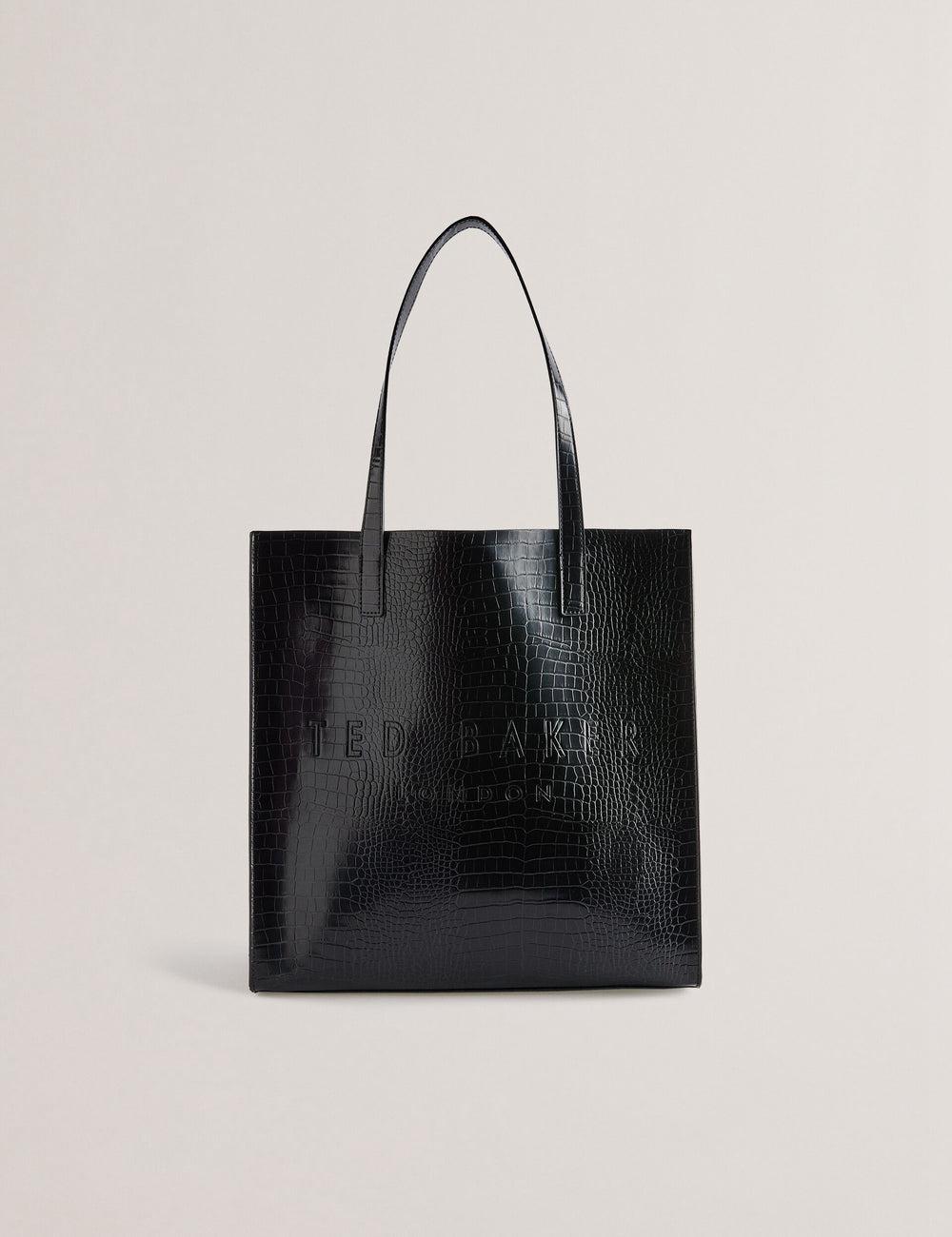 Black Ted Baker CROCCON - Large Croc Texture Icon Women Tote Bags | Canada  LBH-583749
