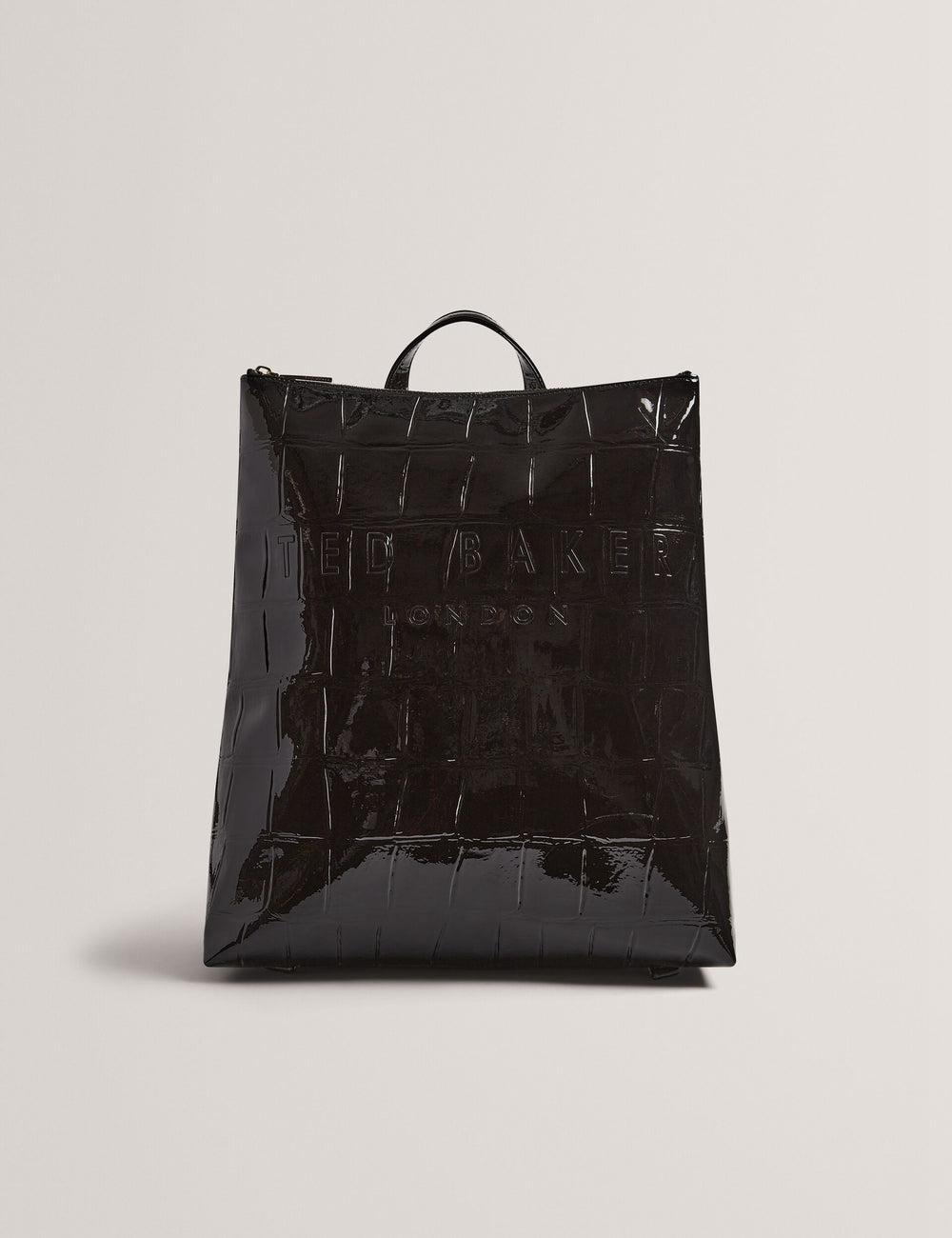 Black Ted Baker CROCLEE - Croc Effect Faux Leather Backpack Women Backpacks | Canada  UTC-548712