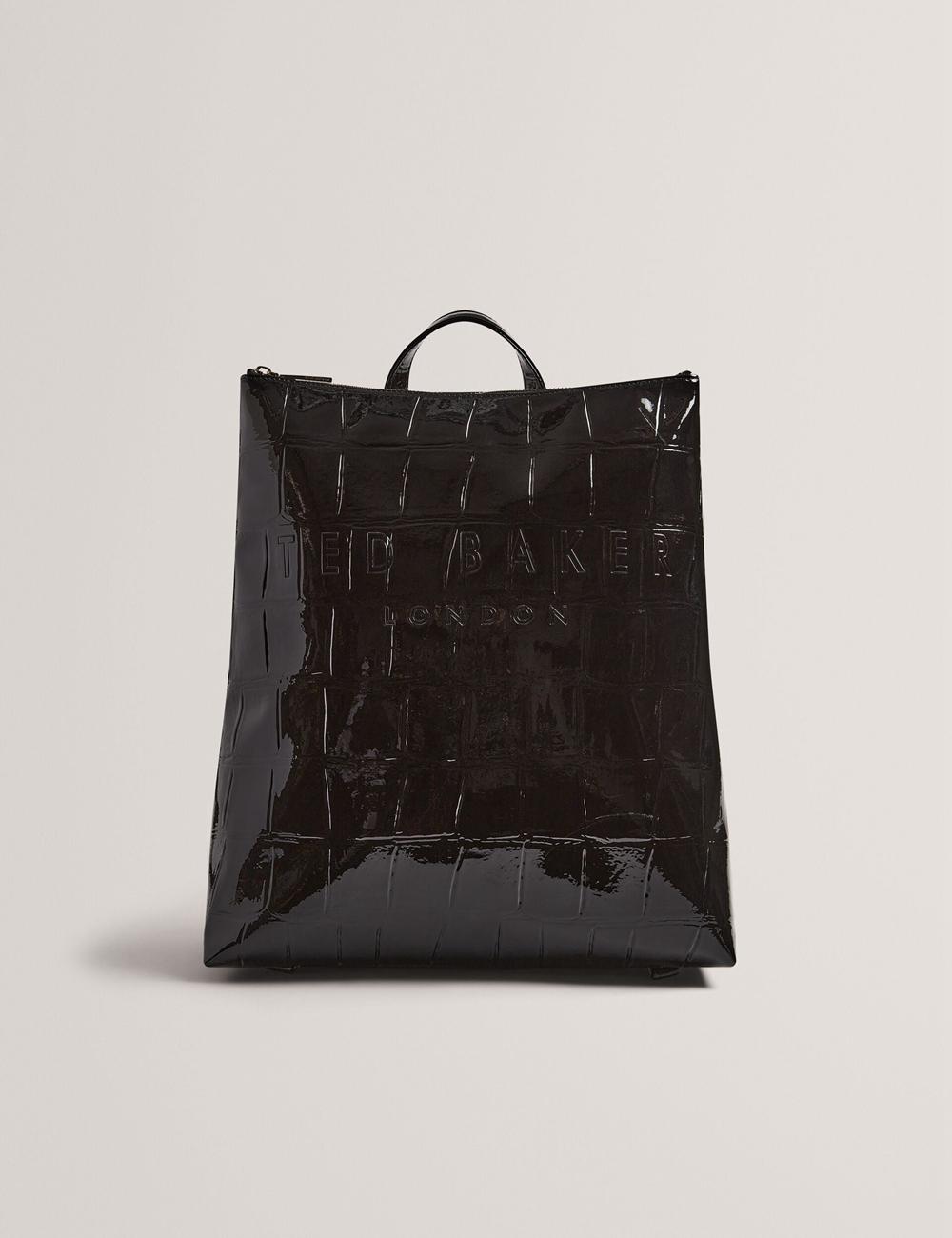 Black Ted Baker CROCLEE - Croc Effect Faux Leather Backpack Women Backpacks | Canada  UTC-548712