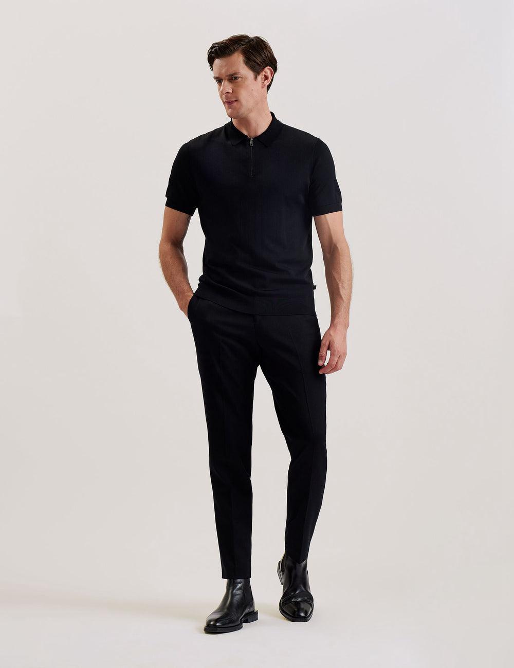 Black Ted Baker DALDIN - Zip Collar Stretch Knit Men Jumpers | Canada  DEW-289016