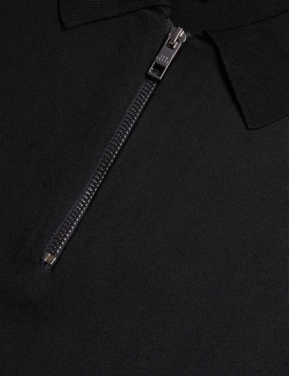 Black Ted Baker DALDIN - Zip Collar Stretch Knit Men Jumpers | Canada  DEW-289016