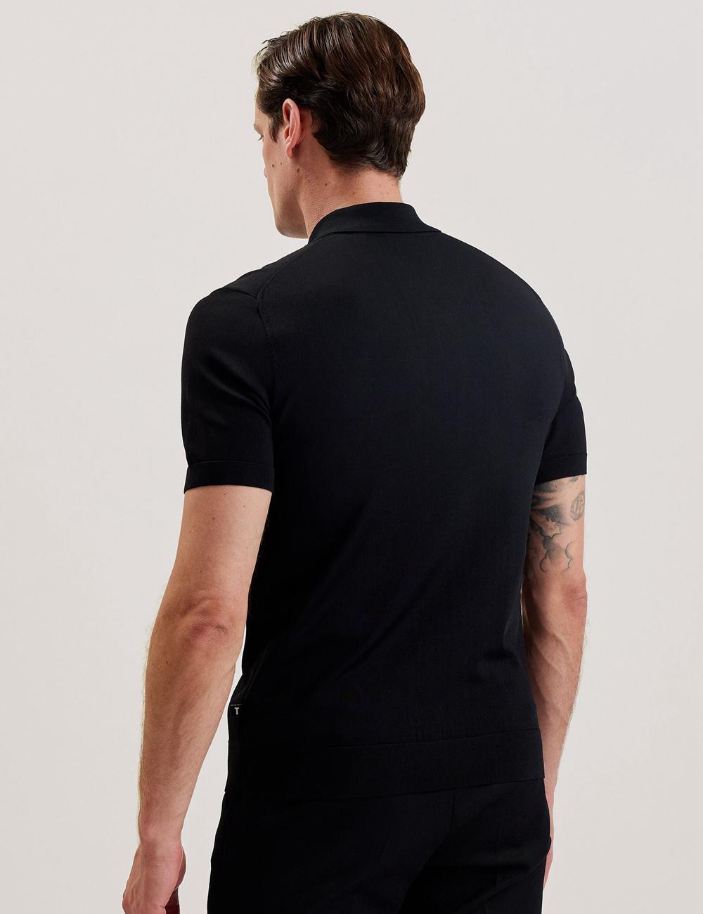 Black Ted Baker DALDIN - Zip Collar Stretch Knit Men Jumpers | Canada  DEW-289016