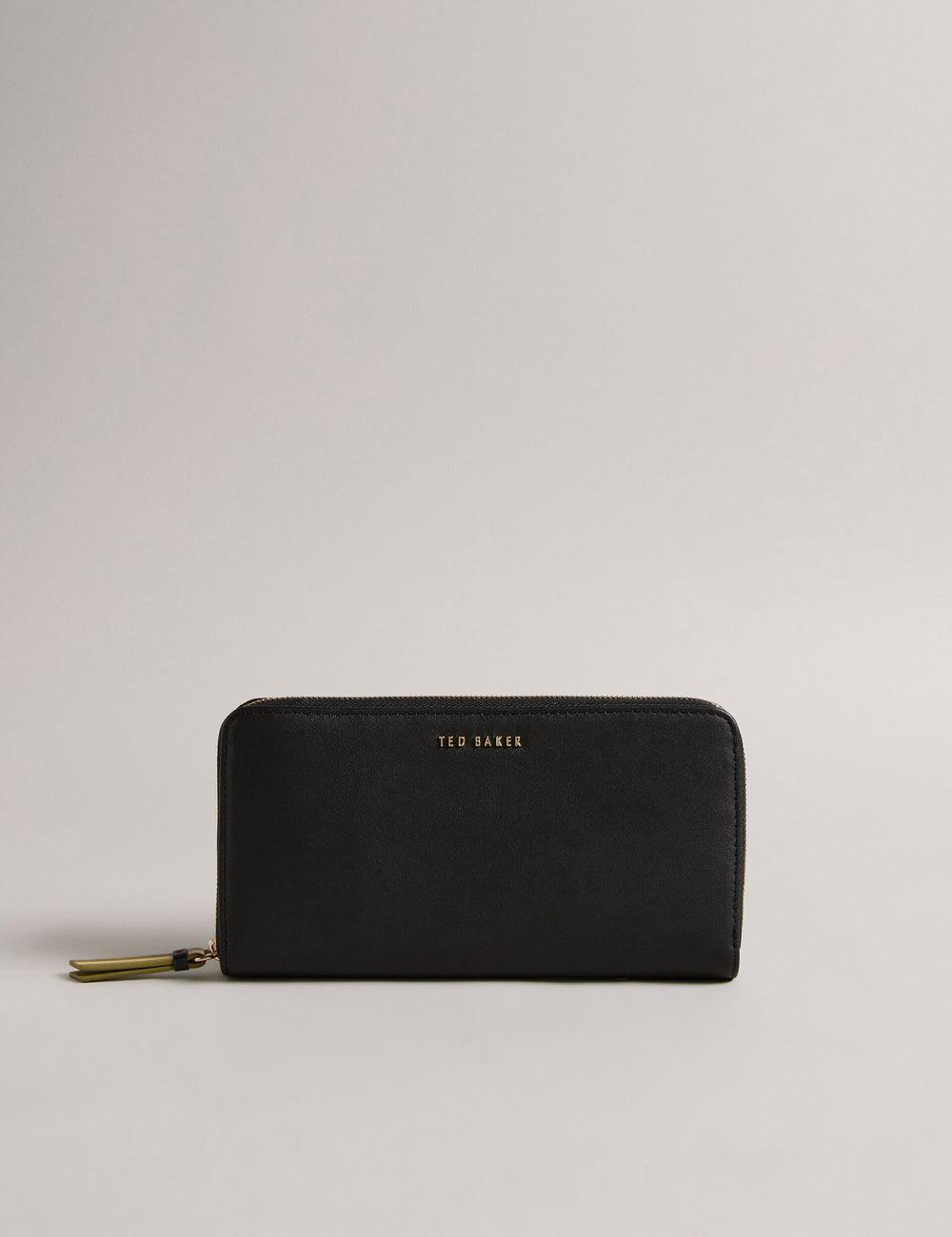 Black Ted Baker DARCIEA - Smooth Leather Zip Around Large Women Purses | Canada  SFY-015386
