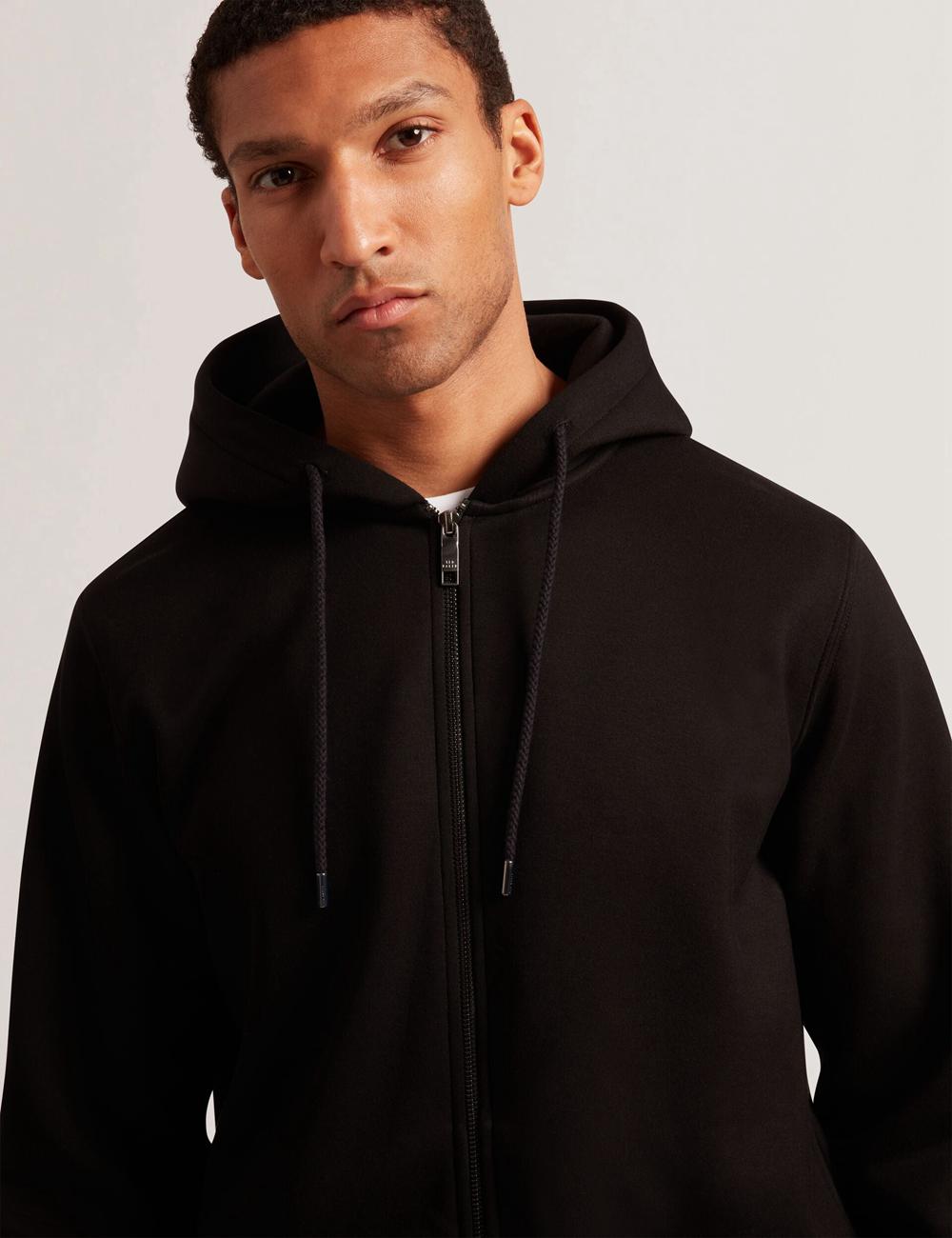Black Ted Baker EPIO - Zip Through Neoprene Men Hoodies | Canada  VTD-317462
