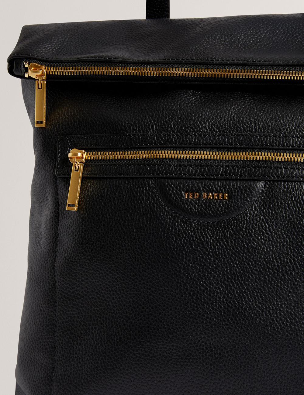 Black Ted Baker ESSAYA - Leather Webbing Strap Fold Over Women Backpacks | Canada  TJK-387126