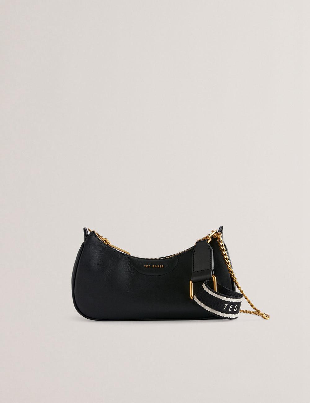 Black Ted Baker ESSIY - Leatheruette With Webbing Strap Women Shoulder Bags | Canada  QEO-079638