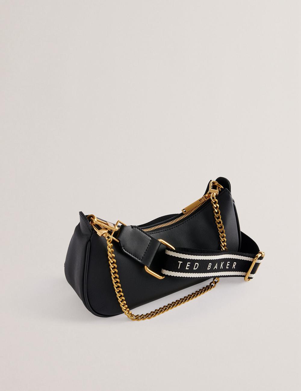 Black Ted Baker ESSIY - Leatheruette With Webbing Strap Women Shoulder Bags | Canada  QEO-079638