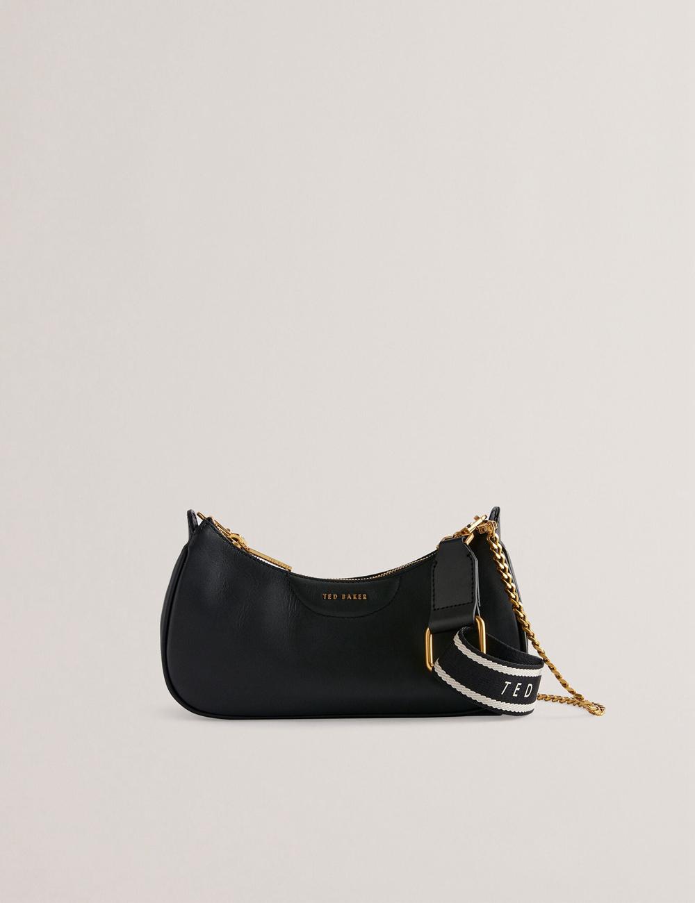 Black Ted Baker ESSIY - Leatheruette With Webbing Strap Women Shoulder Bags | Canada  QEO-079638