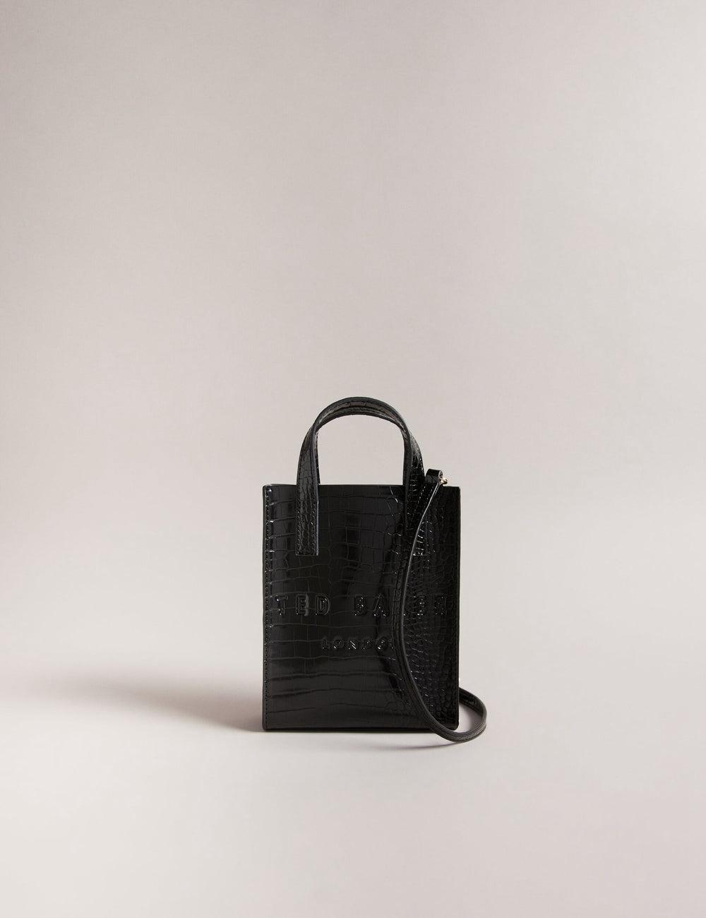 Black Ted Baker GATOCON - Mini Croc Effect Icon Women Tote Bags | Canada  HTA-084925
