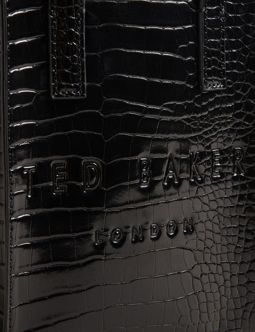 Black Ted Baker GATOCON - Mini Croc Effect Icon Women Tote Bags | Canada  HTA-084925
