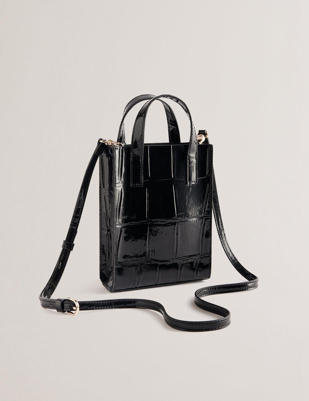 Black Ted Baker GATOCON - Mini Croc Effect Patent Women Tote Bags | Canada  NIT-792803
