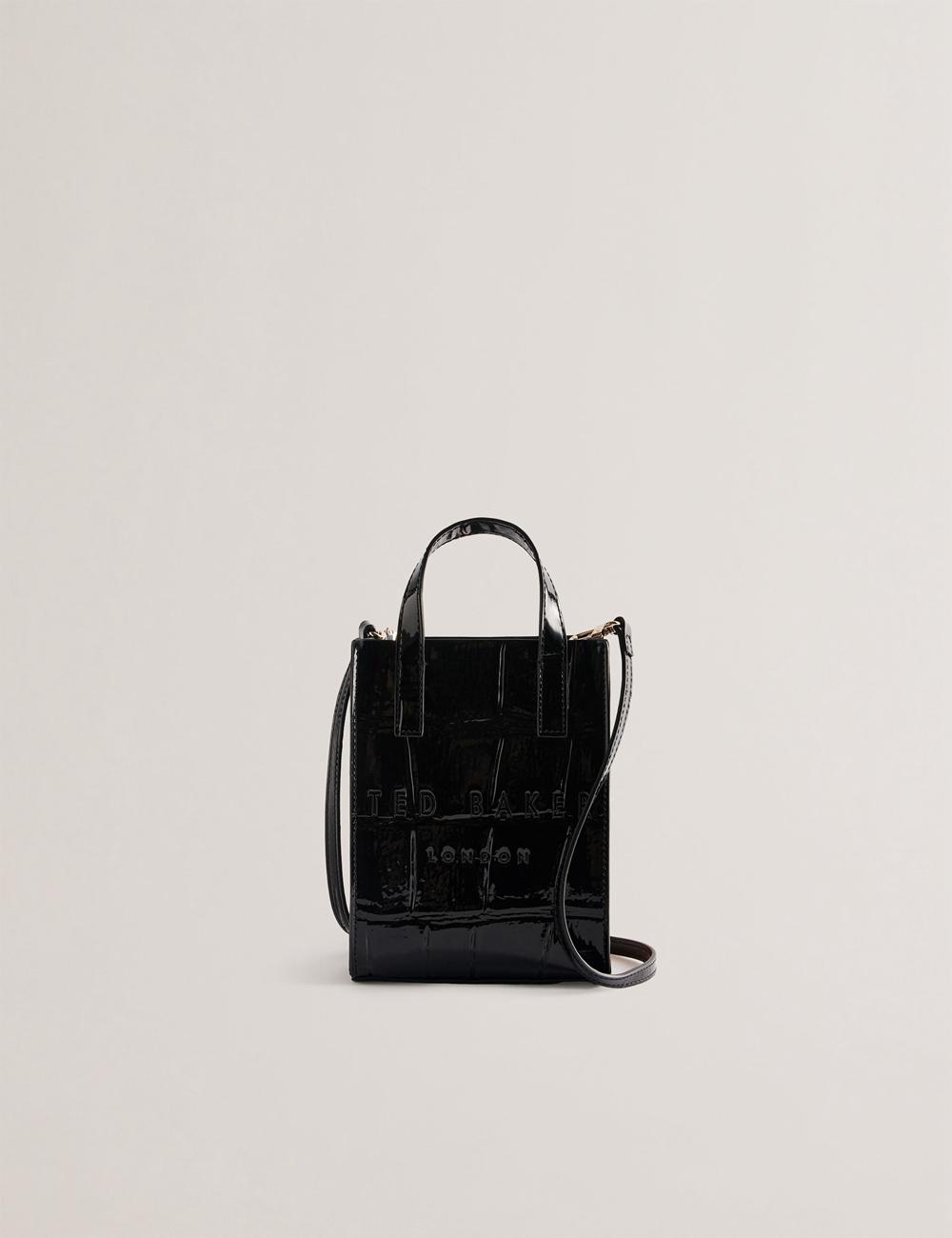 Black Ted Baker GATOCON - Mini Croc Effect Patent Women Tote Bags | Canada  NIT-792803
