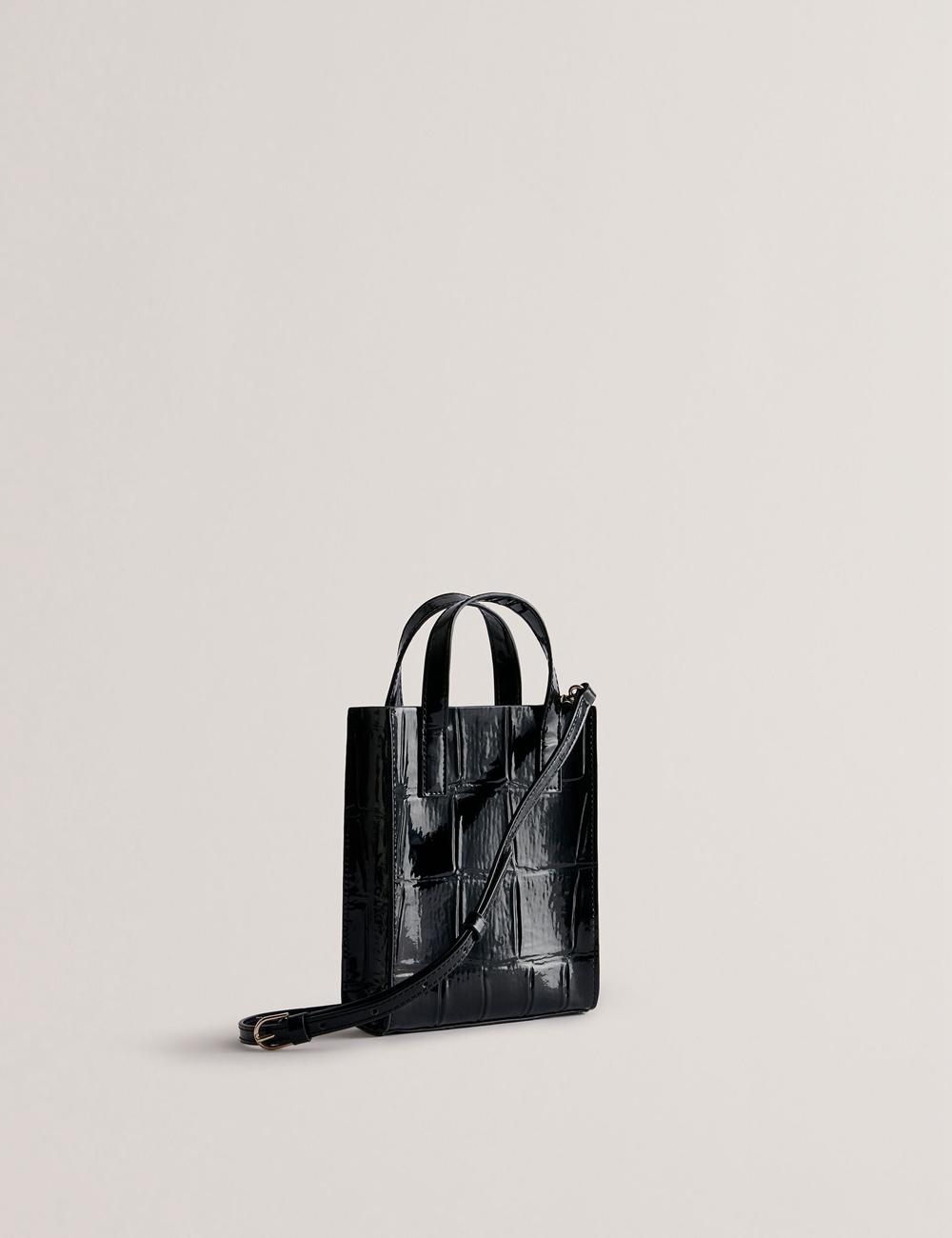 Black Ted Baker GATOCON - Mini Croc Effect Patent Women Tote Bags | Canada  NIT-792803