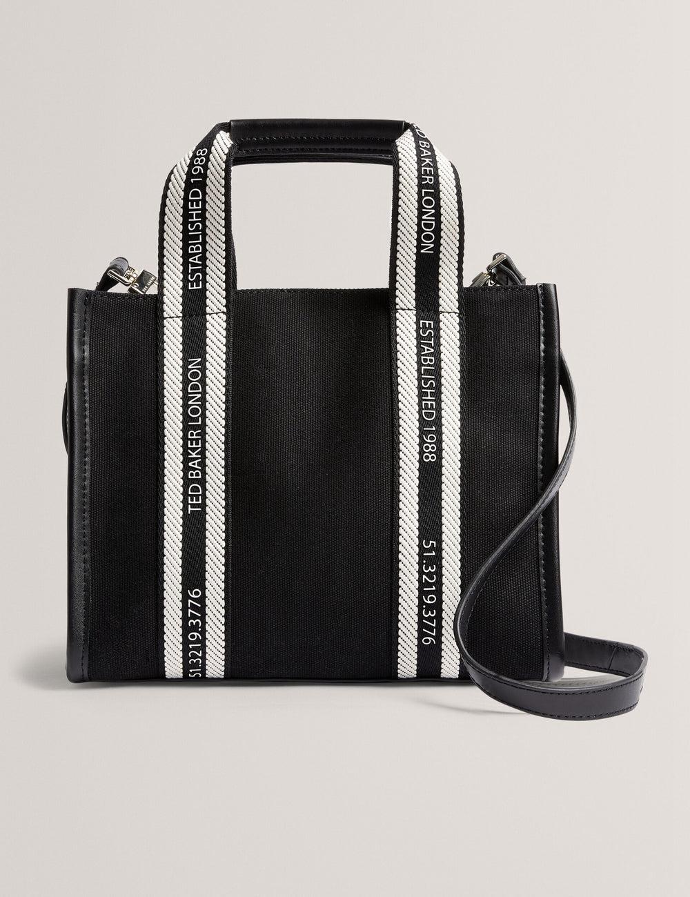 Black Ted Baker GEORJEA - Branded Webbing Canvas Small Women Tote Bags | Canada  IJC-296751