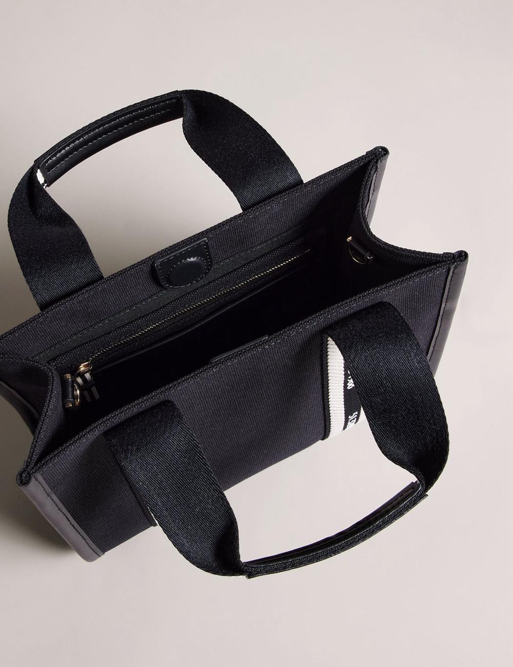 Black Ted Baker GEORJEA - Branded Webbing Canvas Small Women Tote Bags | Canada  IJC-296751