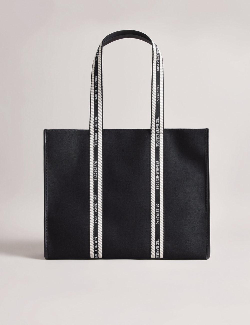 Black Ted Baker GEORJEY - Branded Webbing Canvas Large Women Tote Bags | Canada  LKD-391675