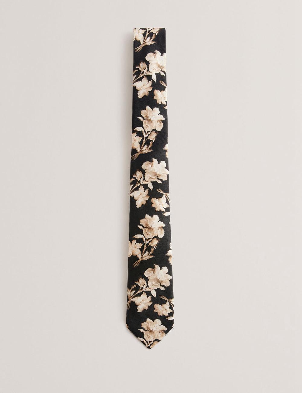 Black Ted Baker GOULDE - Two Tone Floral Print Silk Men Ties | Canada  PMO-046195