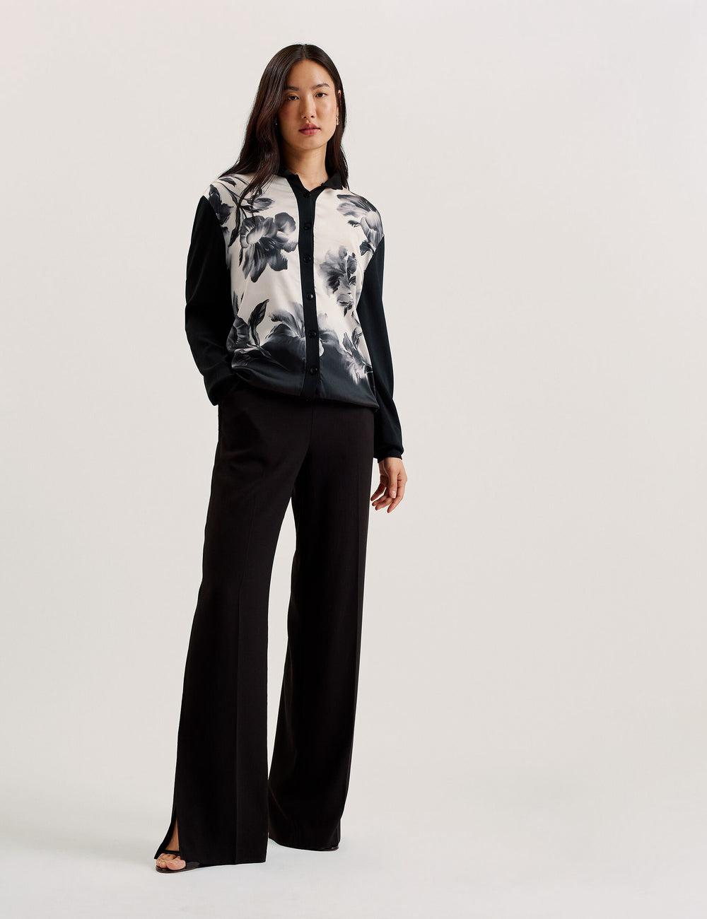 Black Ted Baker GWEENN - Monochrome Print Woven Front Women Cardigans | Canada  JDB-923184