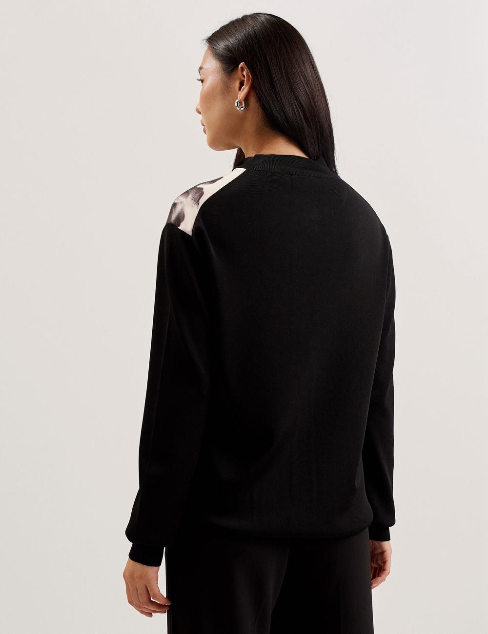 Black Ted Baker GWEENN - Monochrome Print Woven Front Women Cardigans | Canada  JDB-923184