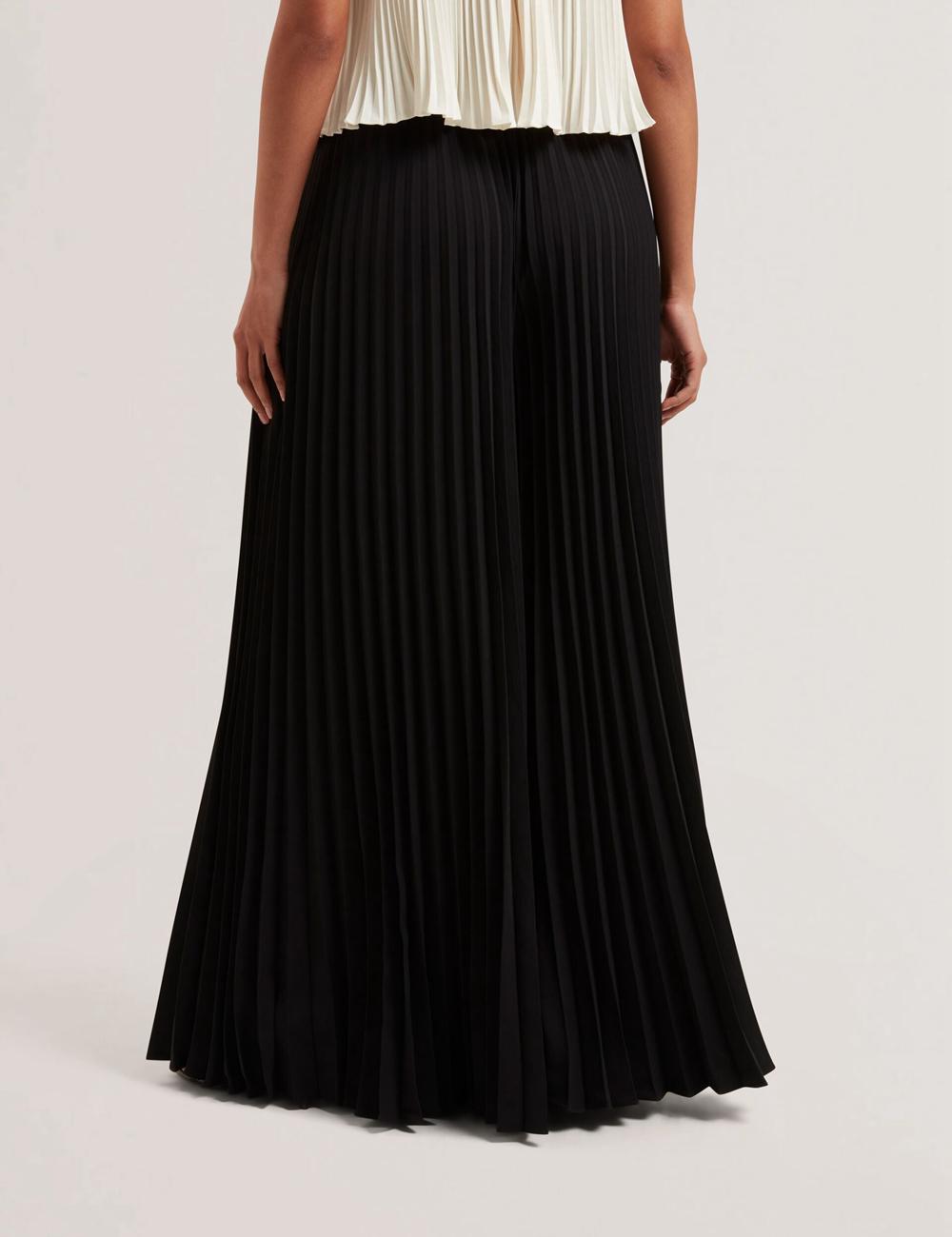 Black Ted Baker HARYX - Pleated Wide Leg Palazzo Women Trousers | Canada  CGQ-549071