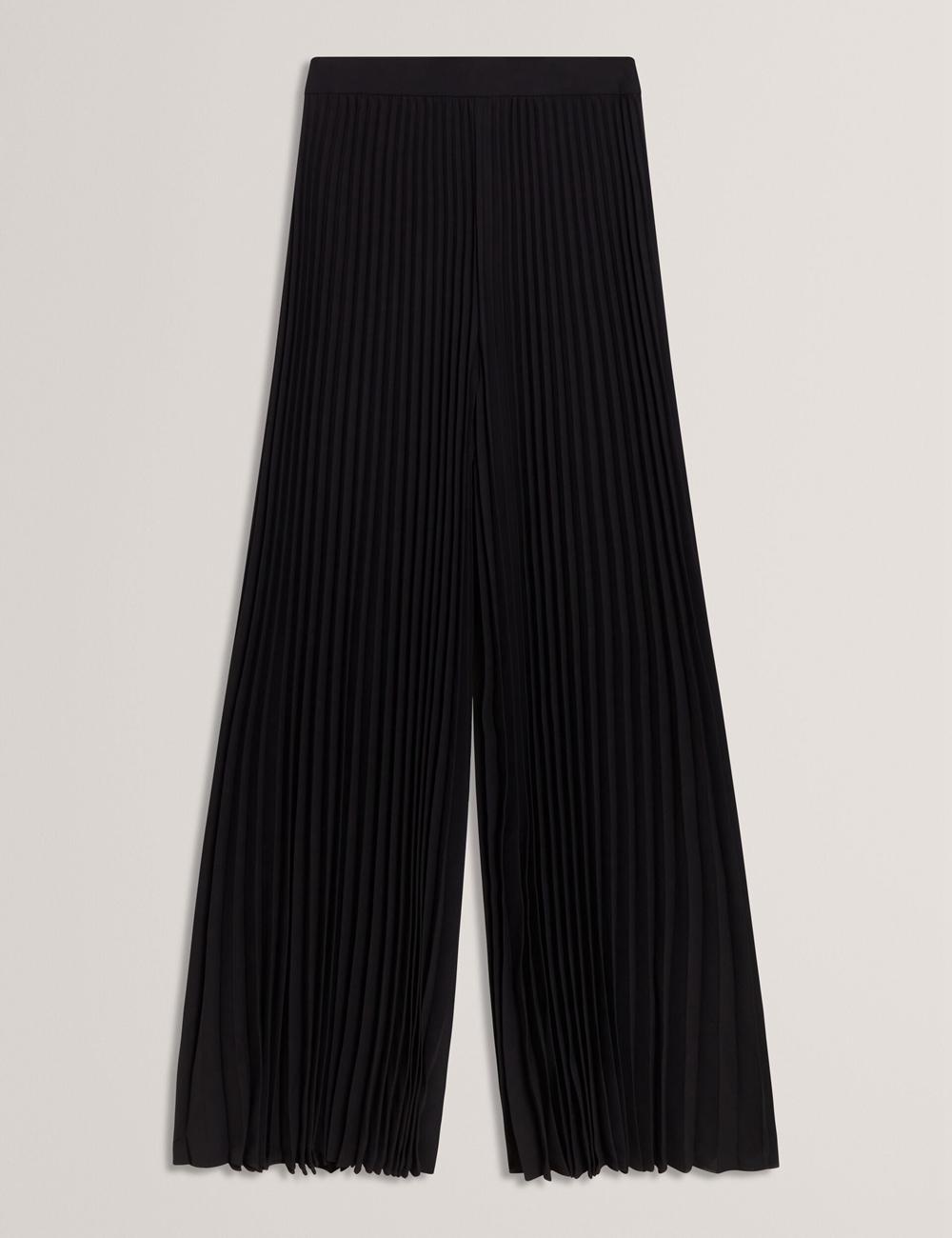 Black Ted Baker HARYX - Pleated Wide Leg Palazzo Women Trousers | Canada  CGQ-549071