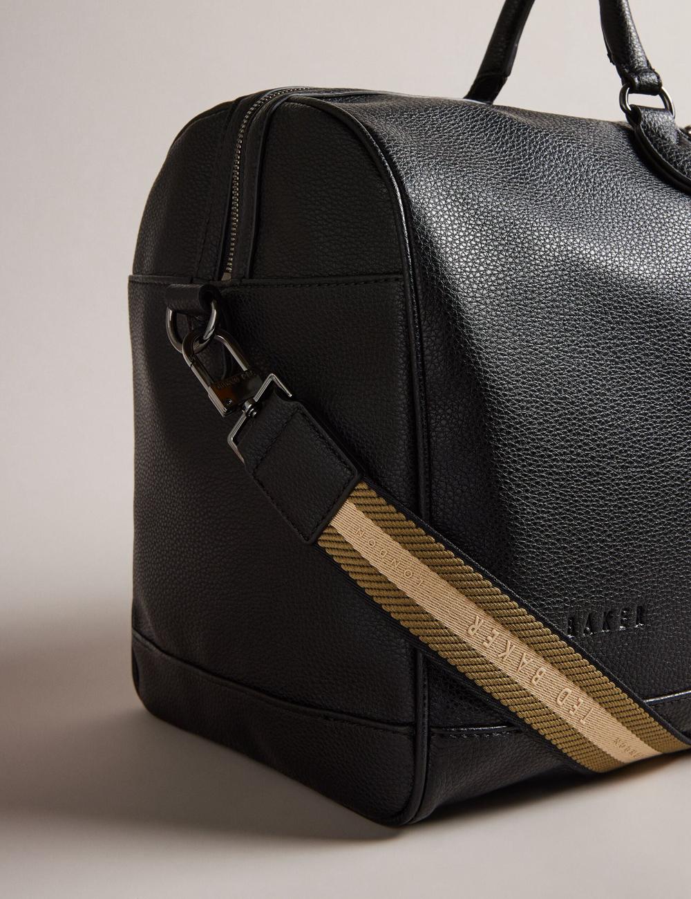 Black Ted Baker KALVIN - Webbing Faux Leather Men Holdall Bags | Canada  EYS-052146
