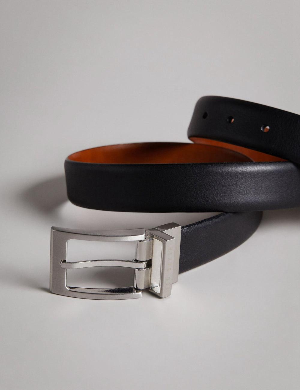 Black Ted Baker KARMER - Reversible Smooth Leather Men Belts | Canada  JTQ-219635