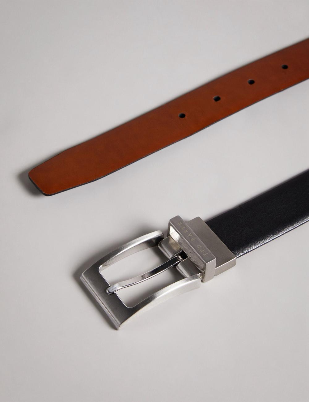 Black Ted Baker KARMER - Reversible Smooth Leather Men Belts | Canada  JTQ-219635