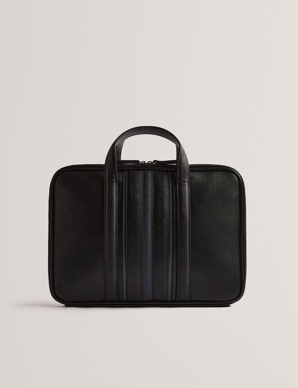 Black Ted Baker KEDRIK - Stripe Detail Faux Leather Men Document Bags | Canada  XGC-462135