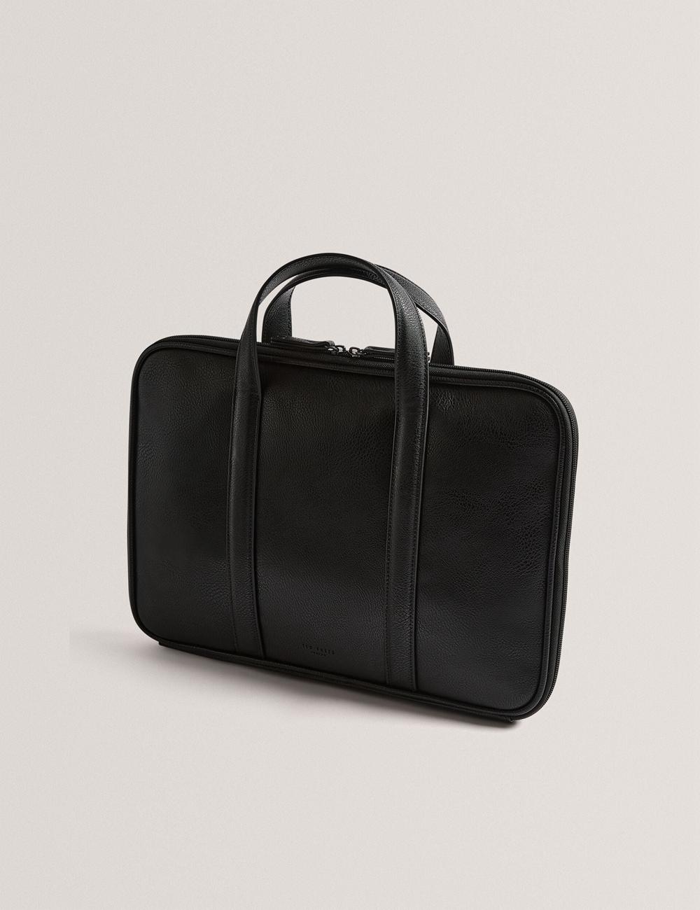 Black Ted Baker KEDRIK - Stripe Detail Faux Leather Men Document Bags | Canada  XGC-462135
