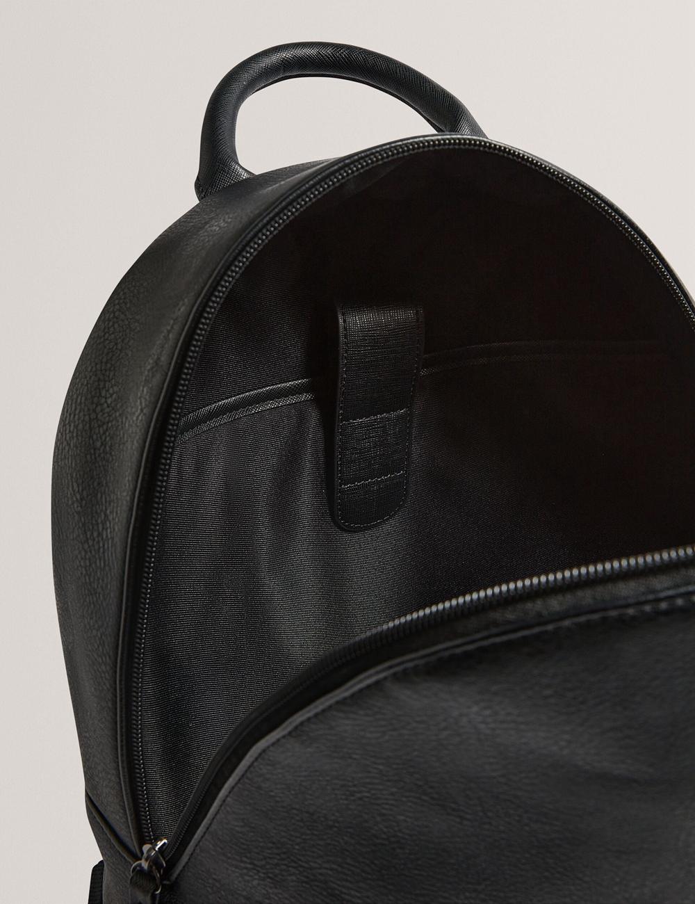 Black Ted Baker KEIIGAN - Striped Panel PU Reporter Men Backpacks | Canada  DHK-354809