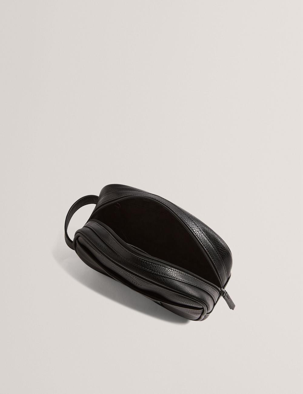 Black Ted Baker KEILAB - Faux Leather Striped Panel Men Wash Bags | Canada  XZO-834012