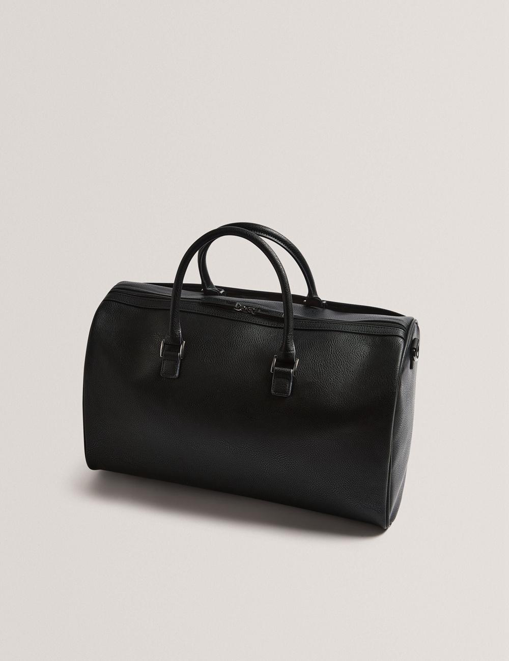 Black Ted Baker KELVIN - Striped Panel Faux Leather Men Holdall Bags | Canada  WAI-962851
