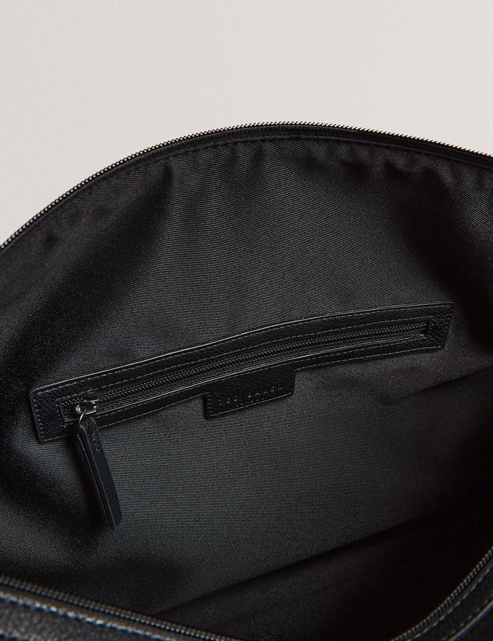 Black Ted Baker KELVIN - Striped Panel Faux Leather Men Holdall Bags | Canada  WAI-962851